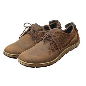 Merrell Ashland Women’s 8.5 Tie Brown Leather Lace Up Low Top Flats (HF24)